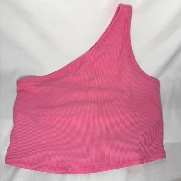 PINK by Victoria’s Secret Rib One-Shoulder Crop Tank Top NWT - Picture 1 of 4